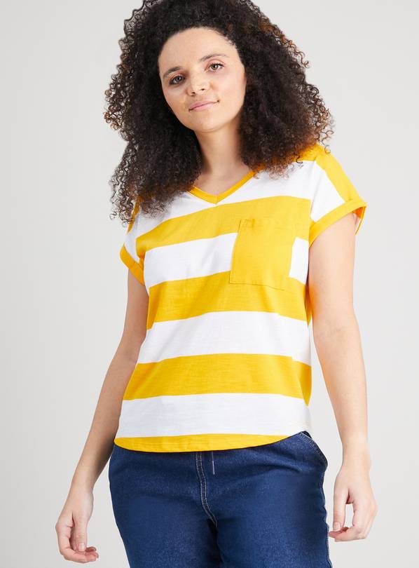 striped pocket tee womens