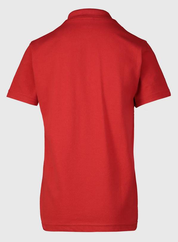 next red polo shirt
