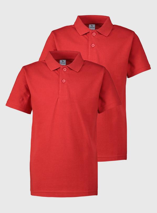Red Unisex Polo Shirt 2 Pack 6 years