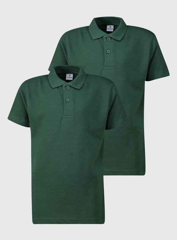 Green Unisex Polo Shirts 2 Pack - 6 years