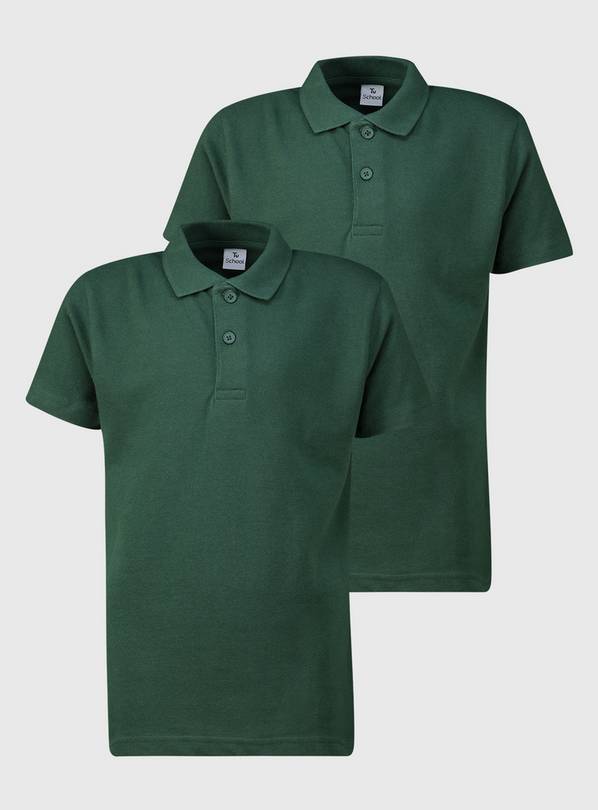 Green Unisex Polo Shirts 2 Pack 8 years