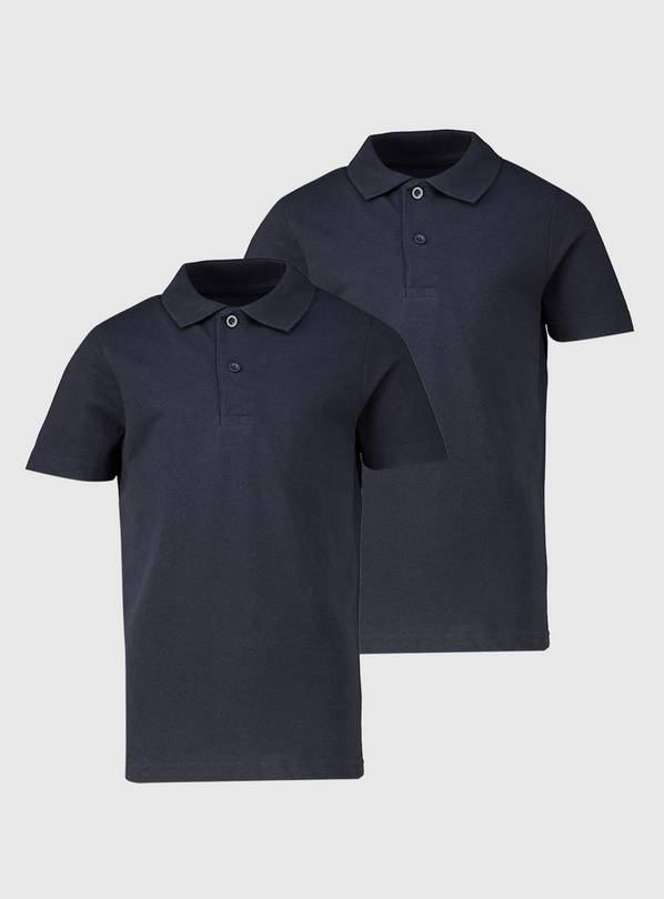 Navy Unisex Polo Shirts 2 Pack - 10 years