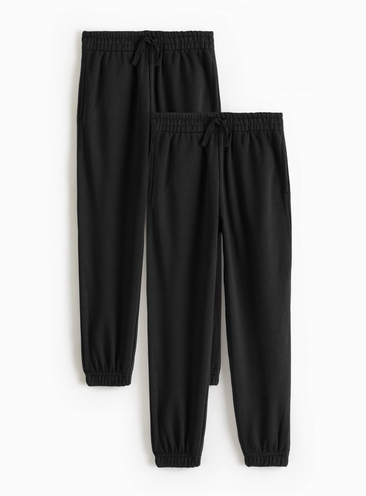 Black Brushback Fleece Cotton Rich Perfect Colour Joggers 2 Pack 5 years - Image 1