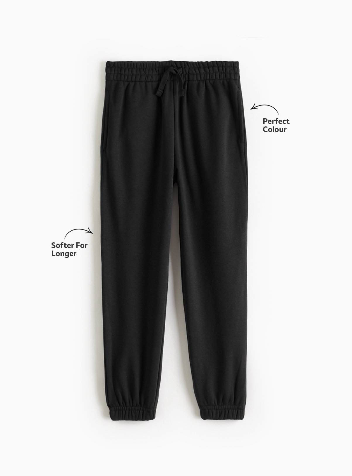 Black Brushback Fleece Cotton Rich Perfect Colour Joggers 2 Pack 5 years - Image 3 thumbnail