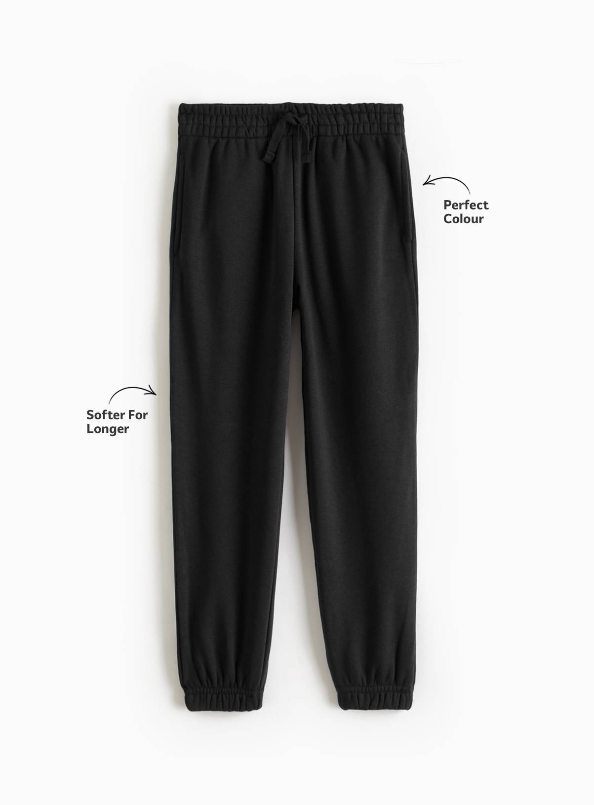 Black Brushback Fleece Cotton Rich Perfect Colour Joggers 2 Pack 5 years - Image 3