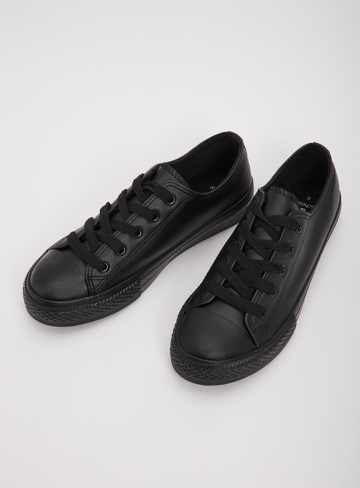 plain black childrens trainers