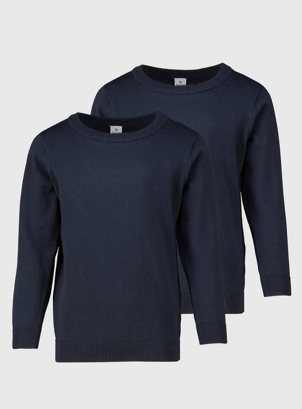 Navy Crew Neck Jumper 2 Pack - 11 years