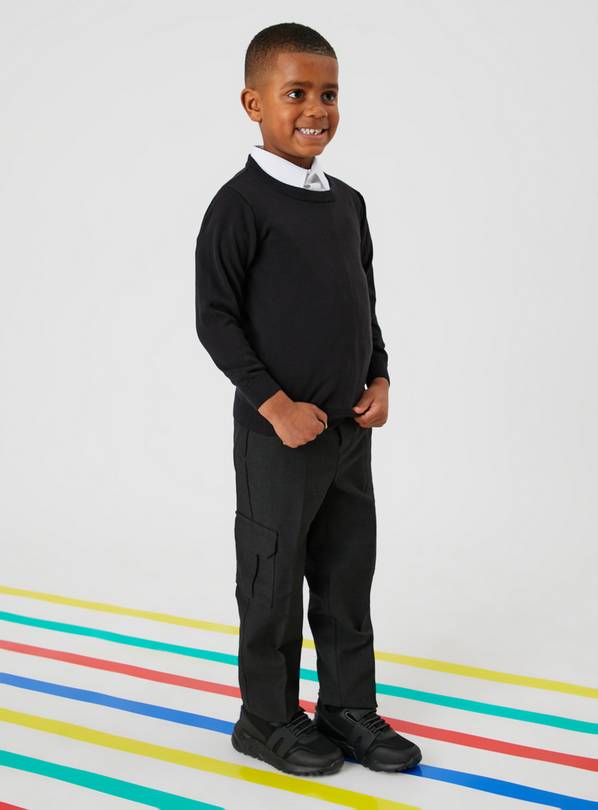 Boys black round neck jumper sale