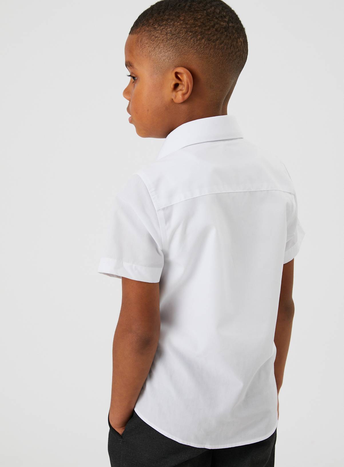 White Polyester Perfect White Short Sleeve Shirts 3 Pack 10 years - Image 5