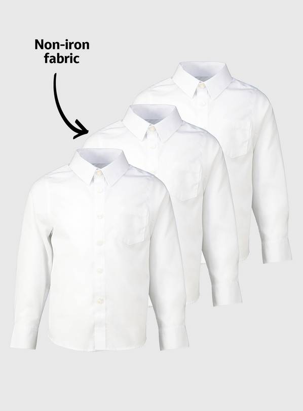 White Unisex Dress With Ease School Shirts 3 Pack 6 years