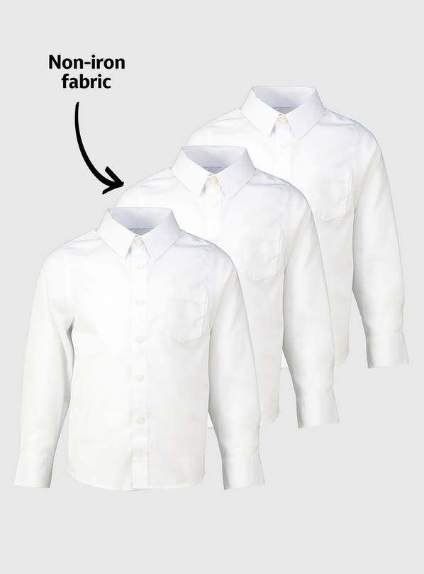 White Unisex Dress With Ease School Shirts 3 Pack 8 years
