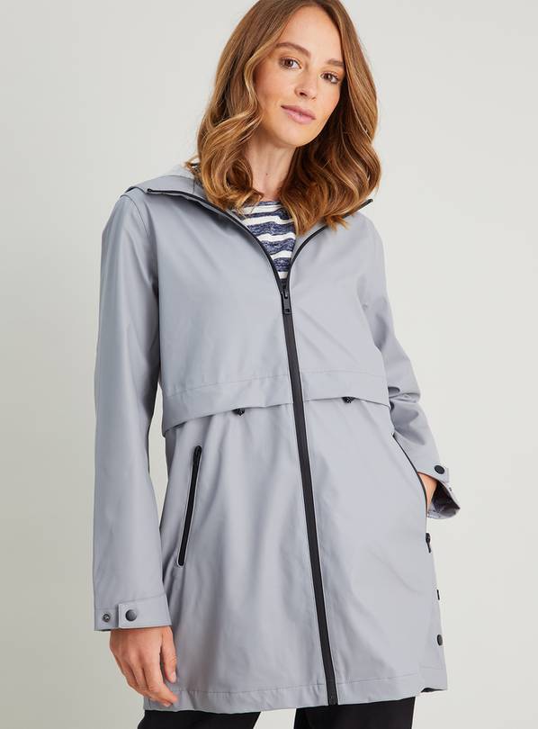 Women's rubber sales rain jacket