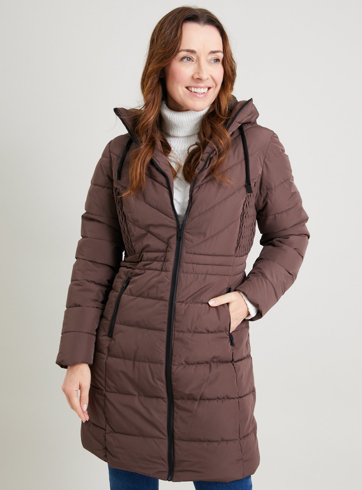 Brown Coat Sainsburys Ladies Jackets Longline Coat Sainsburys