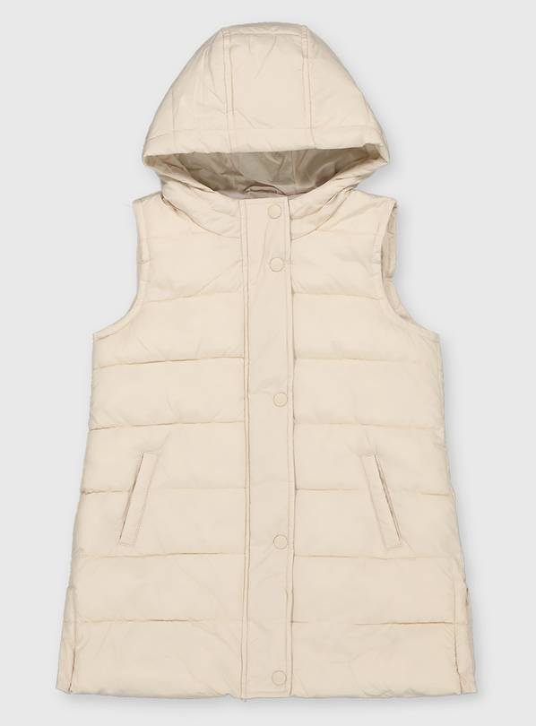Buy Cream Hooded Longline Gilet 34 years Coats and jackets Argos