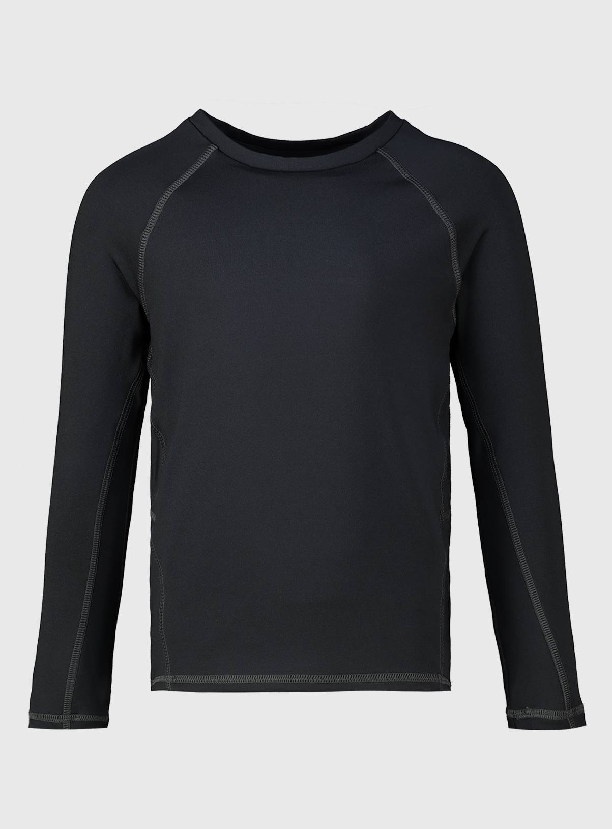 Black Polyester Elastane Long Sleeve Base Layer Top 14 years - Image 1