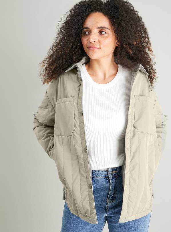 Buy Pale Green Quilted Shacket - 14 | Coats | Argos