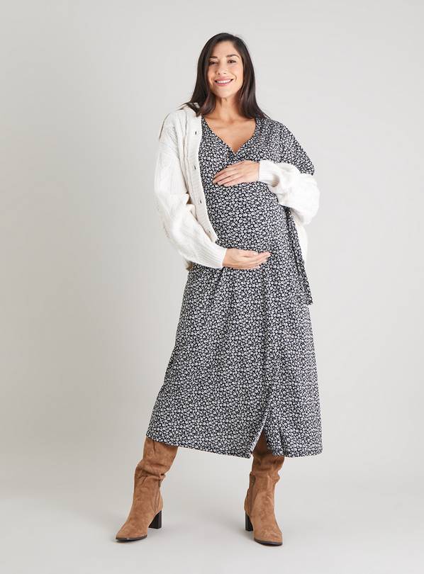 Maternity Wrap Midi Dress