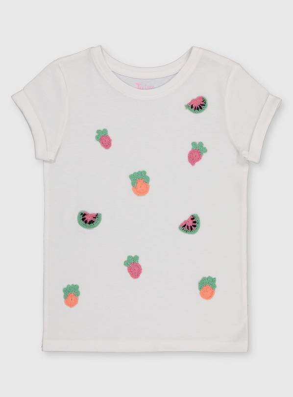 Buy White Crochet Fruit T-Shirt - 3 years | Tops and t-shirts | Argos