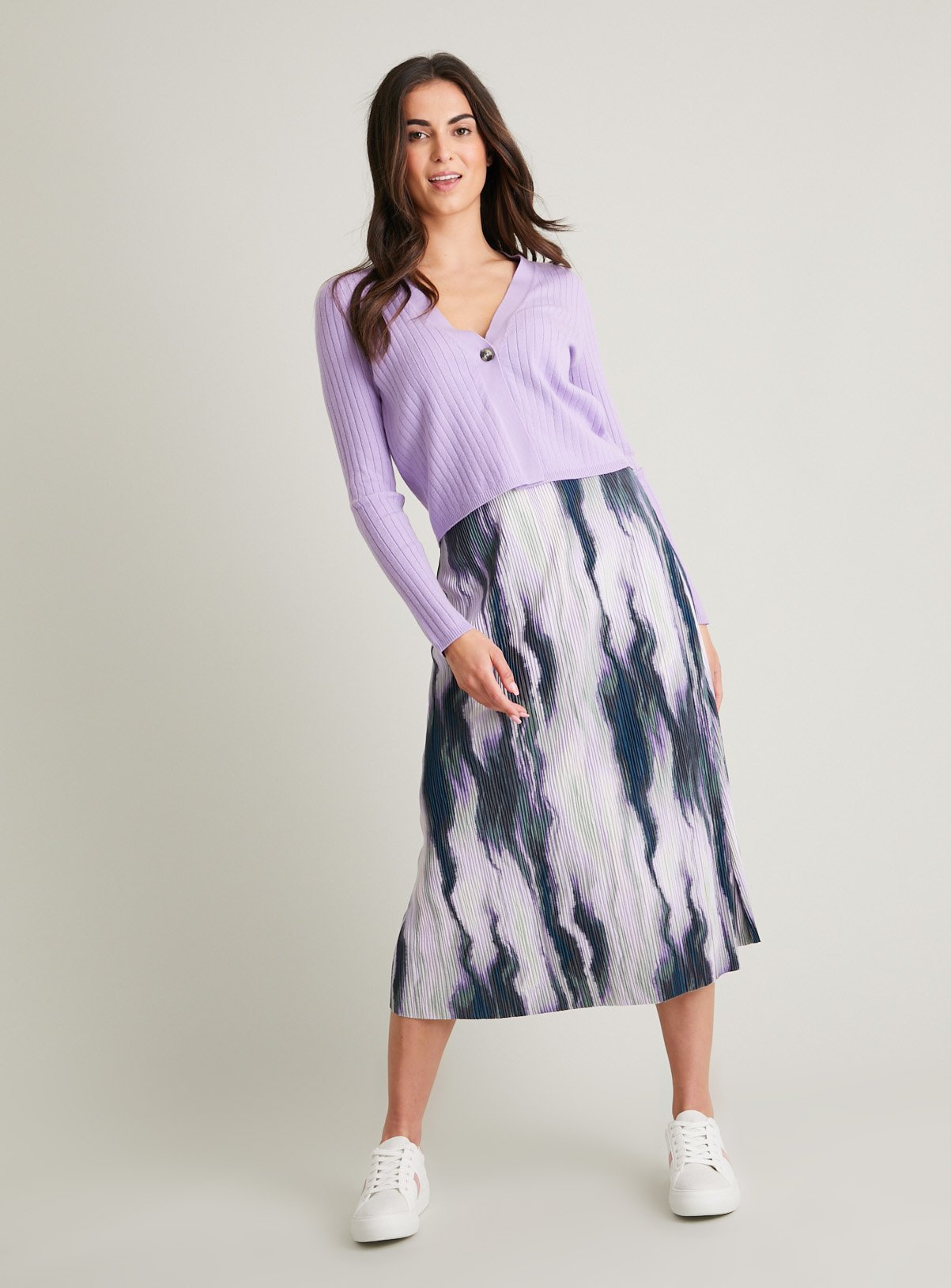 SKU: CHINA BLUE LS SINGLE BUTTON CARDI:Purple:20 - Image 2 thumbnail