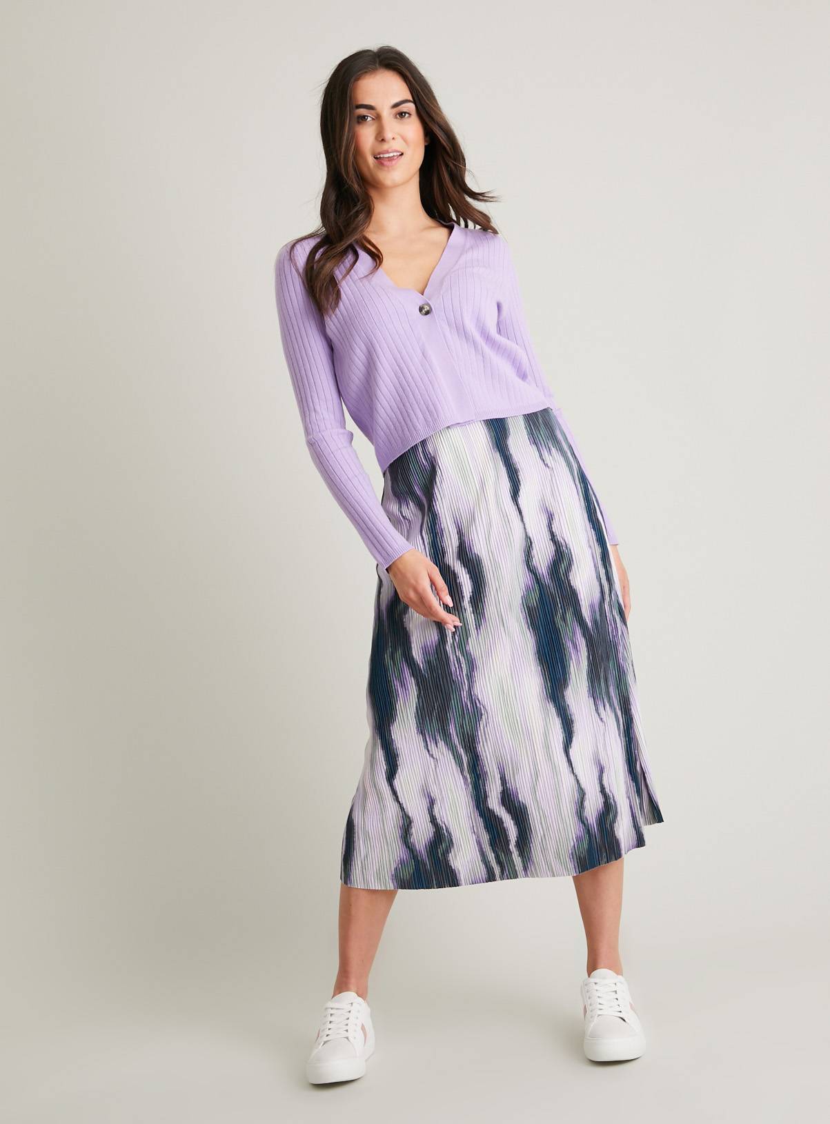 SKU: CHINA BLUE LS SINGLE BUTTON CARDI:Purple:20 - Image 2