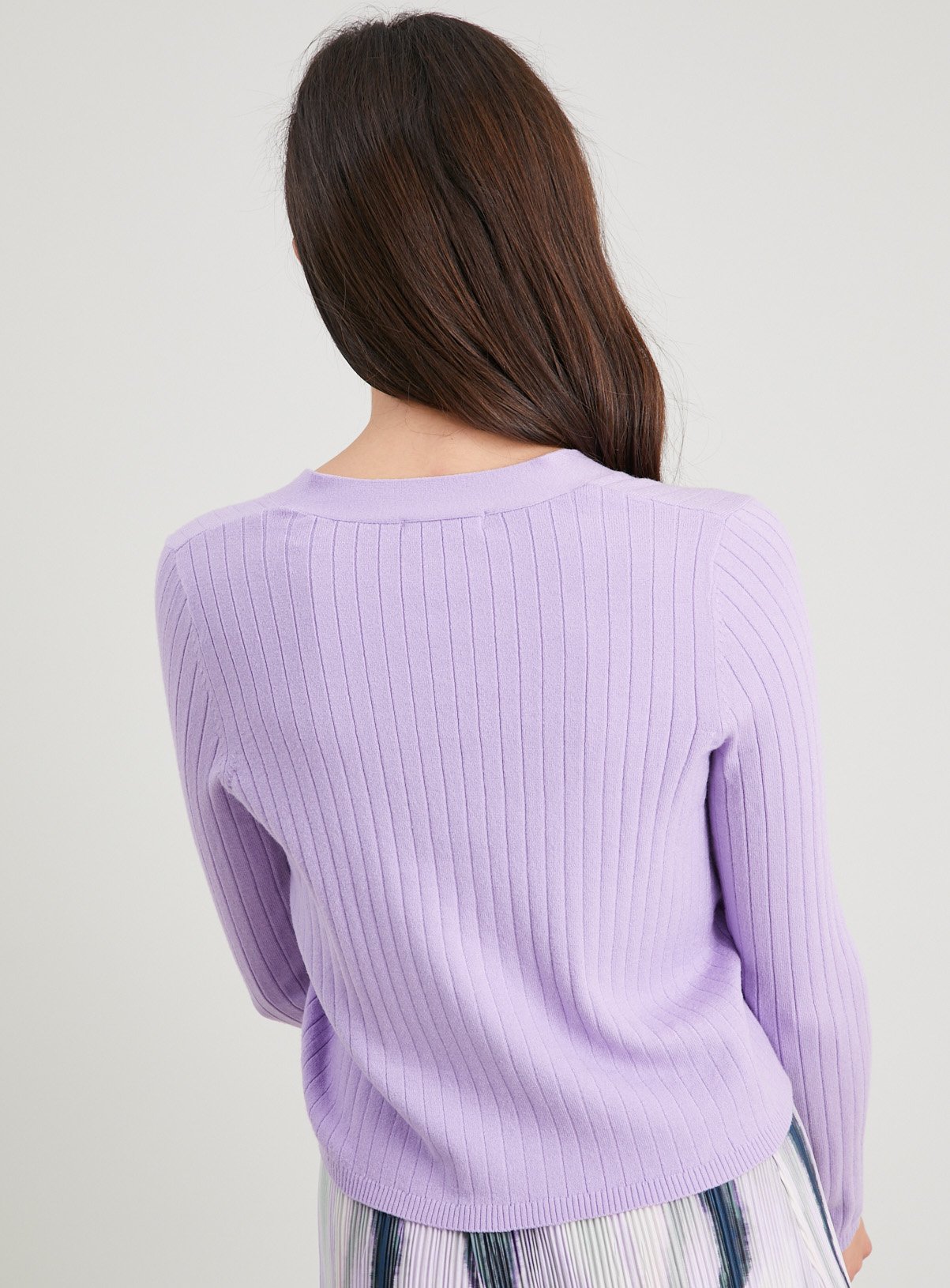 SKU: CHINA BLUE LS SINGLE BUTTON CARDI:Purple:20 - Image 4 thumbnail