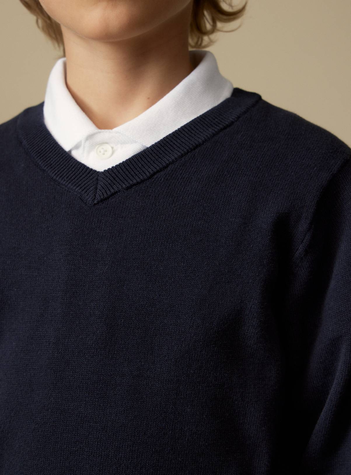 Navy Cotton V Neck Jumpers 2 Pack 12 years - Image 5