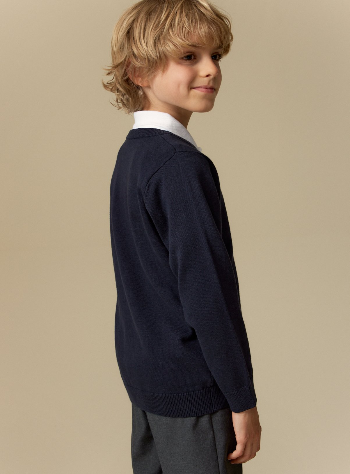 Navy Cotton V Neck Jumpers 2 Pack 12 years - Image 6 thumbnail