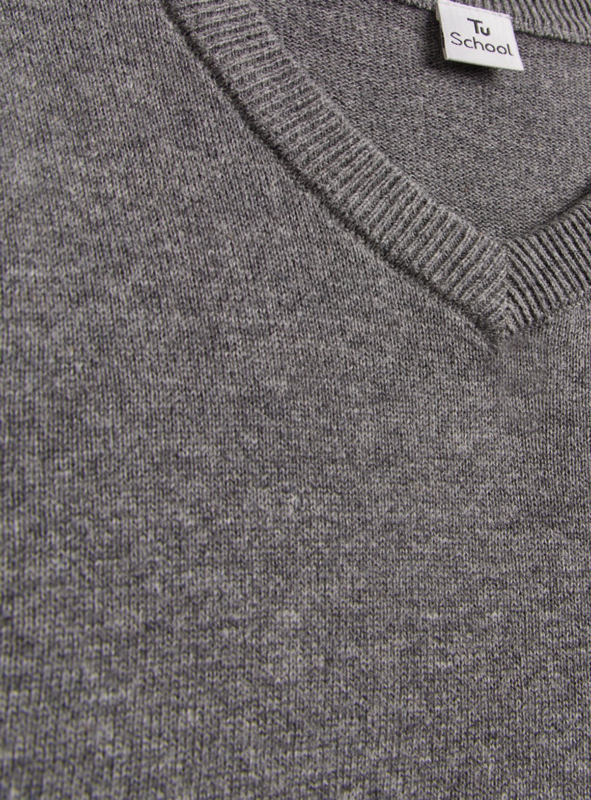Grey Cotton V Neck Jumpers 2 Pack 10 years - Image 2 thumbnail