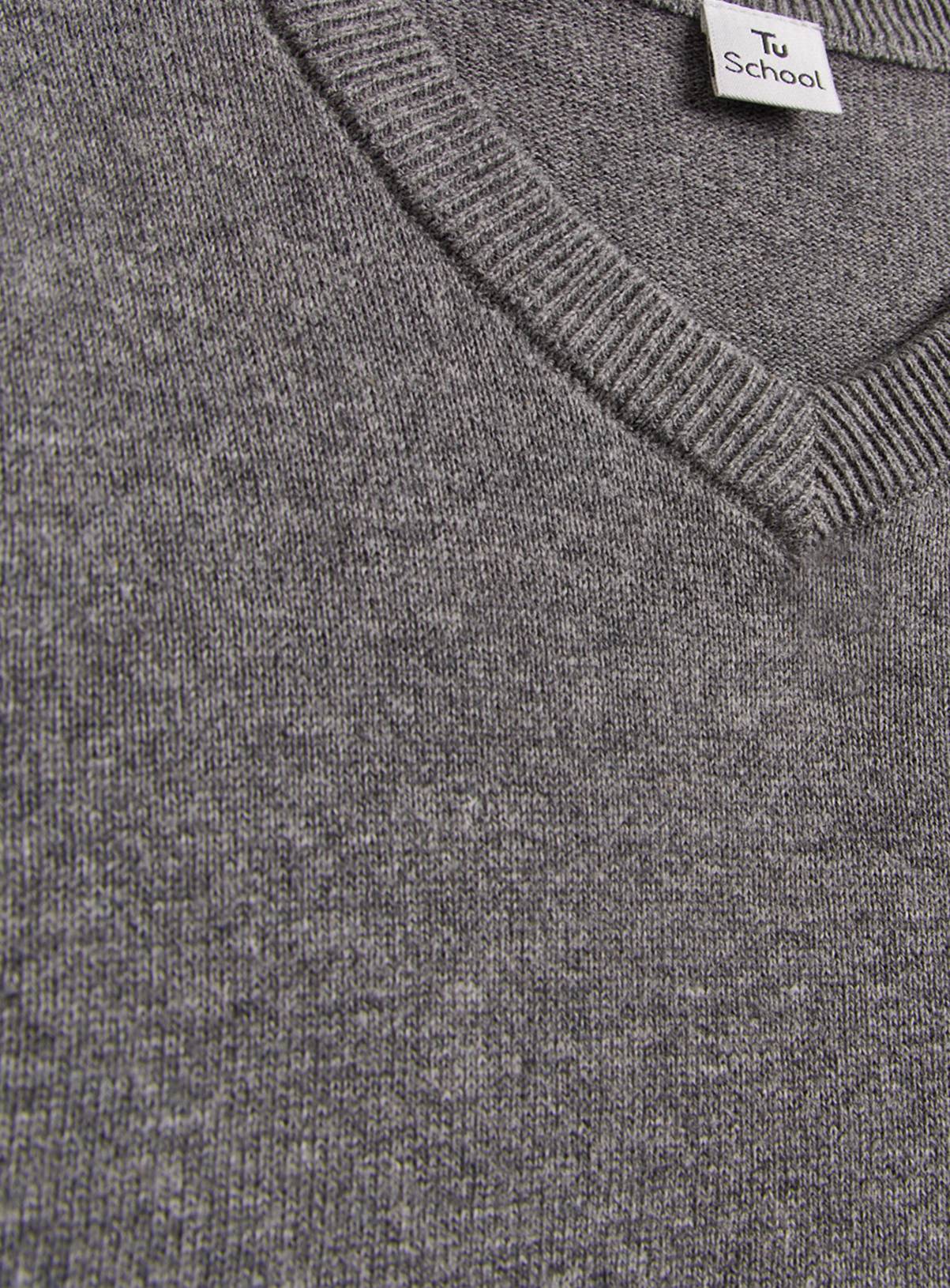 Grey Cotton V Neck Jumpers 2 Pack 10 years - Image 2