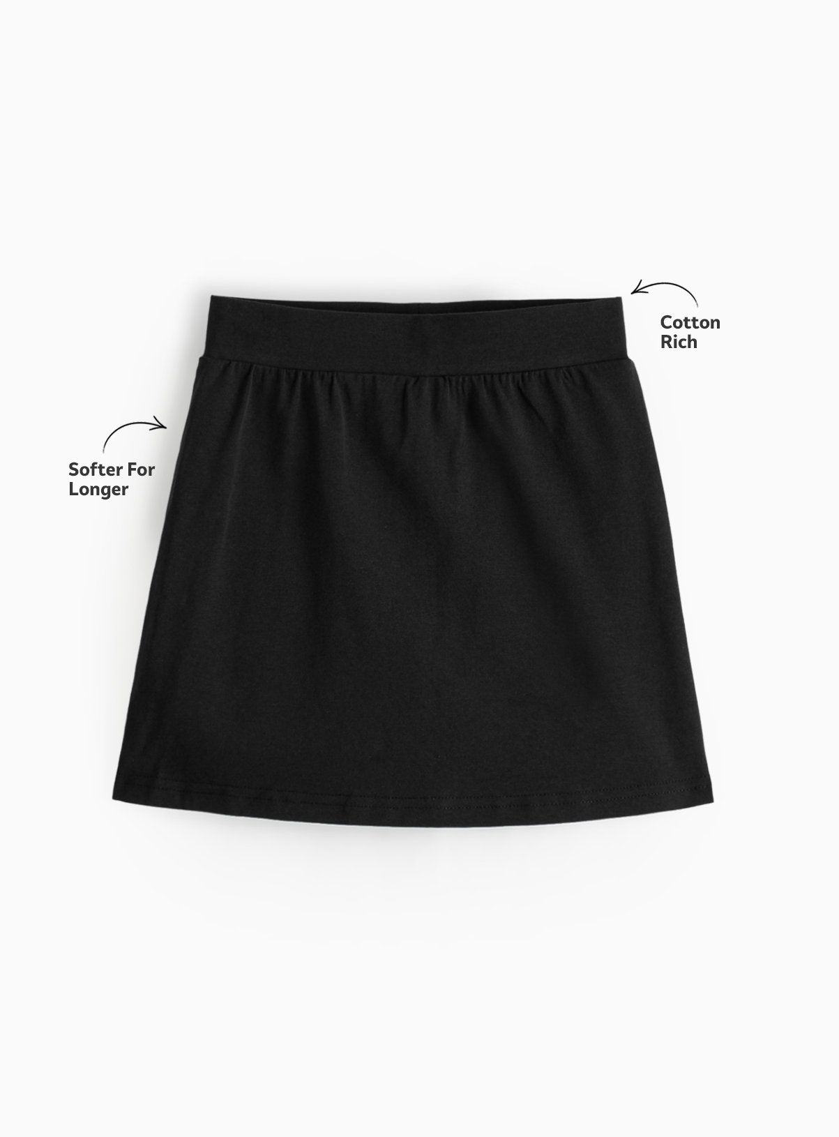 Black Cotton Jersey Skorts 2 Pack 11 years - Image 2 thumbnail