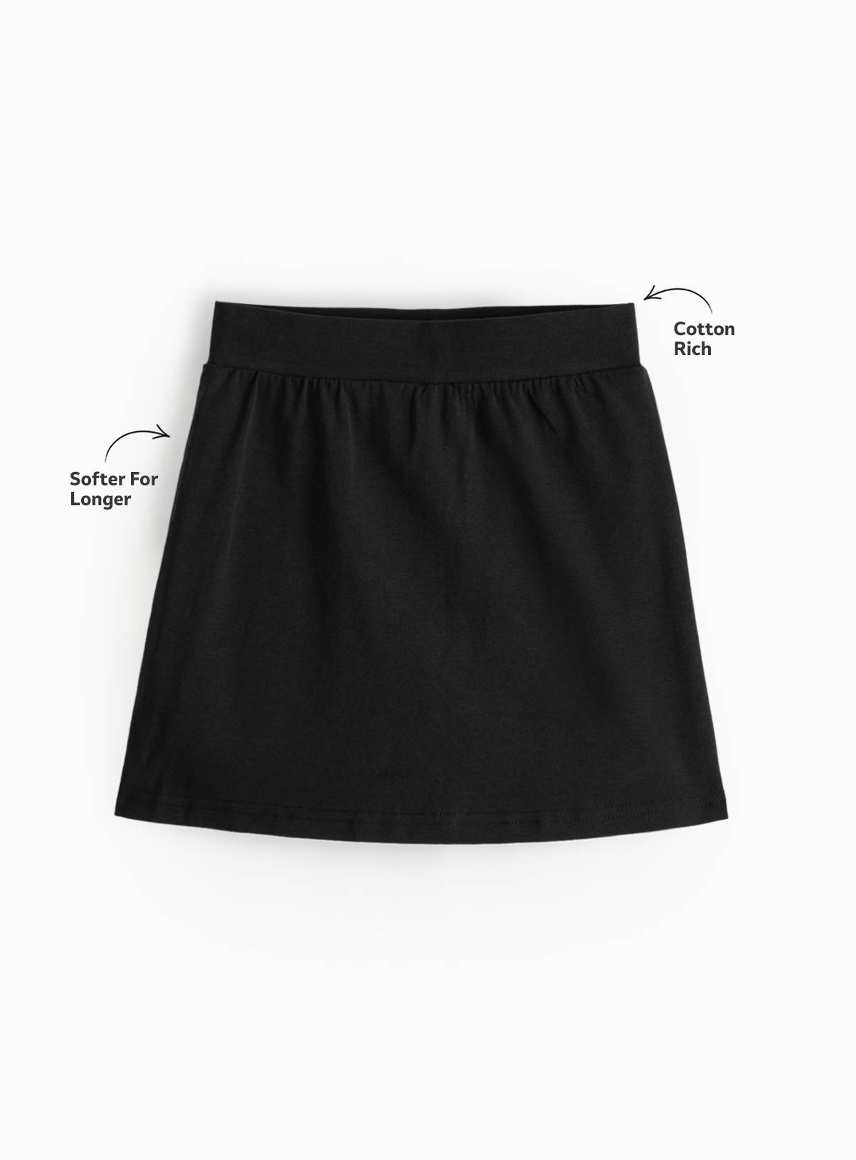 Black Cotton Jersey Skorts 2 Pack 11 years - Image 2