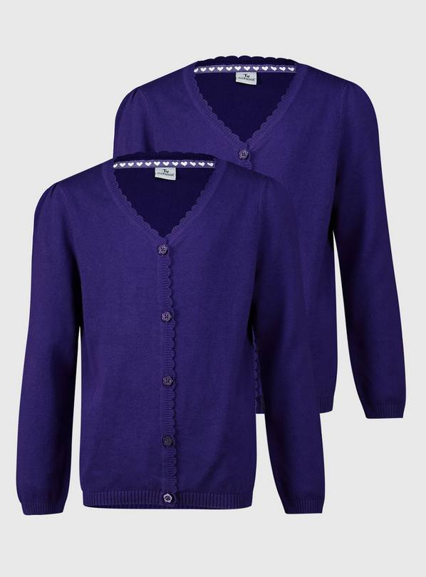 Buy Purple Scalloped Cardigan 2 Pack - 3 years | School cardigans | Tu