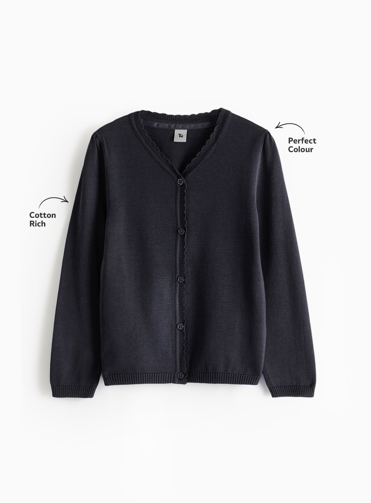 Navy Cotton V Neck Cardigan 2 Pack 5 years - Image 3 thumbnail