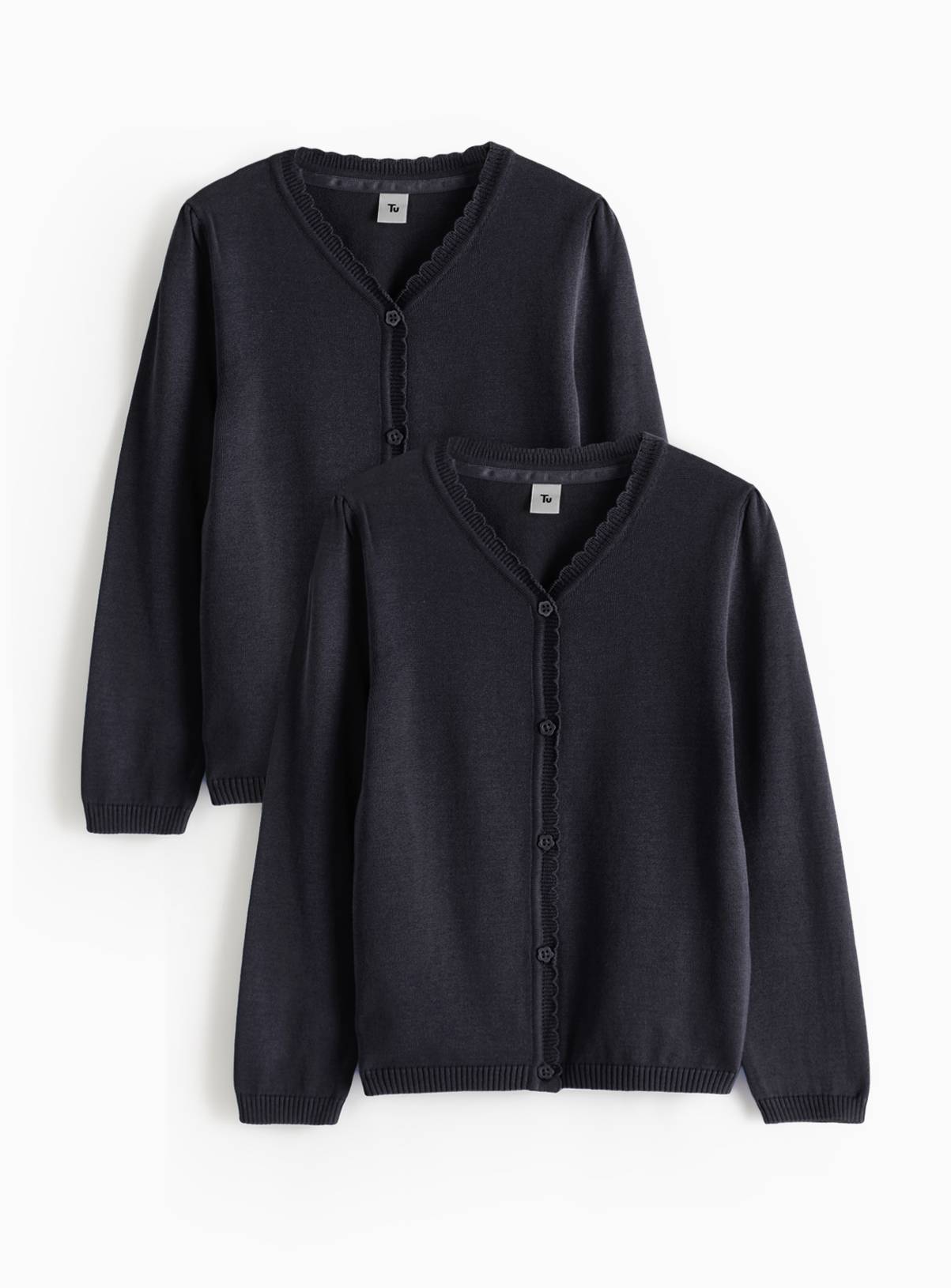 Navy Cotton V Neck Cardigan 2 Pack 4 years - Image 1