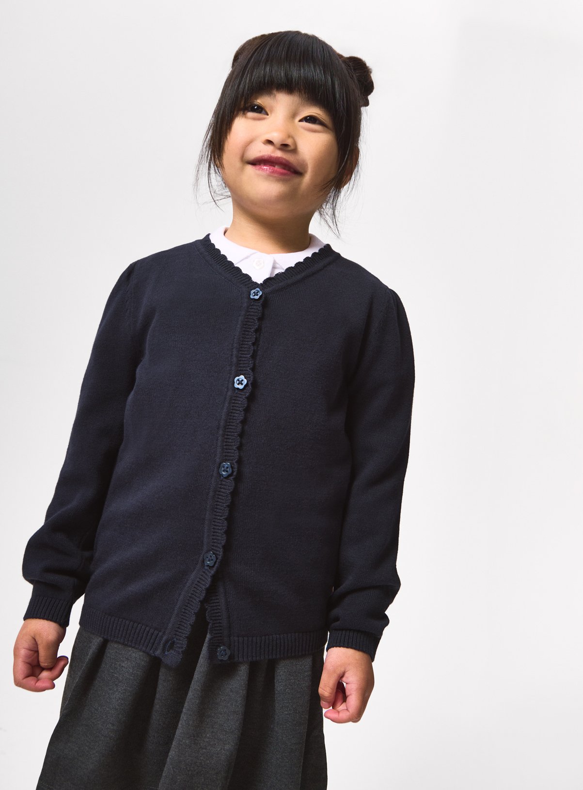 Navy Cotton V Neck Cardigan 2 Pack 4 years - Image 2 thumbnail
