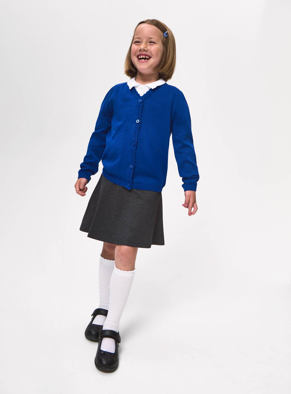 Blue Knitted Cotton V Neck Cardigans 2 Pack 7 years - Image 4