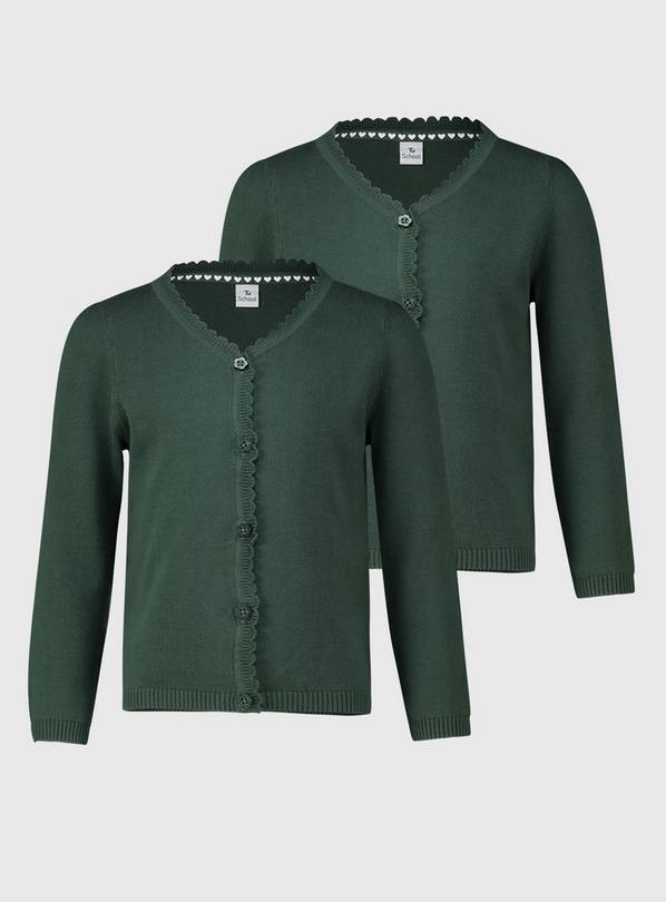 Green Scalloped Cardigan 2 Pack - 12 years