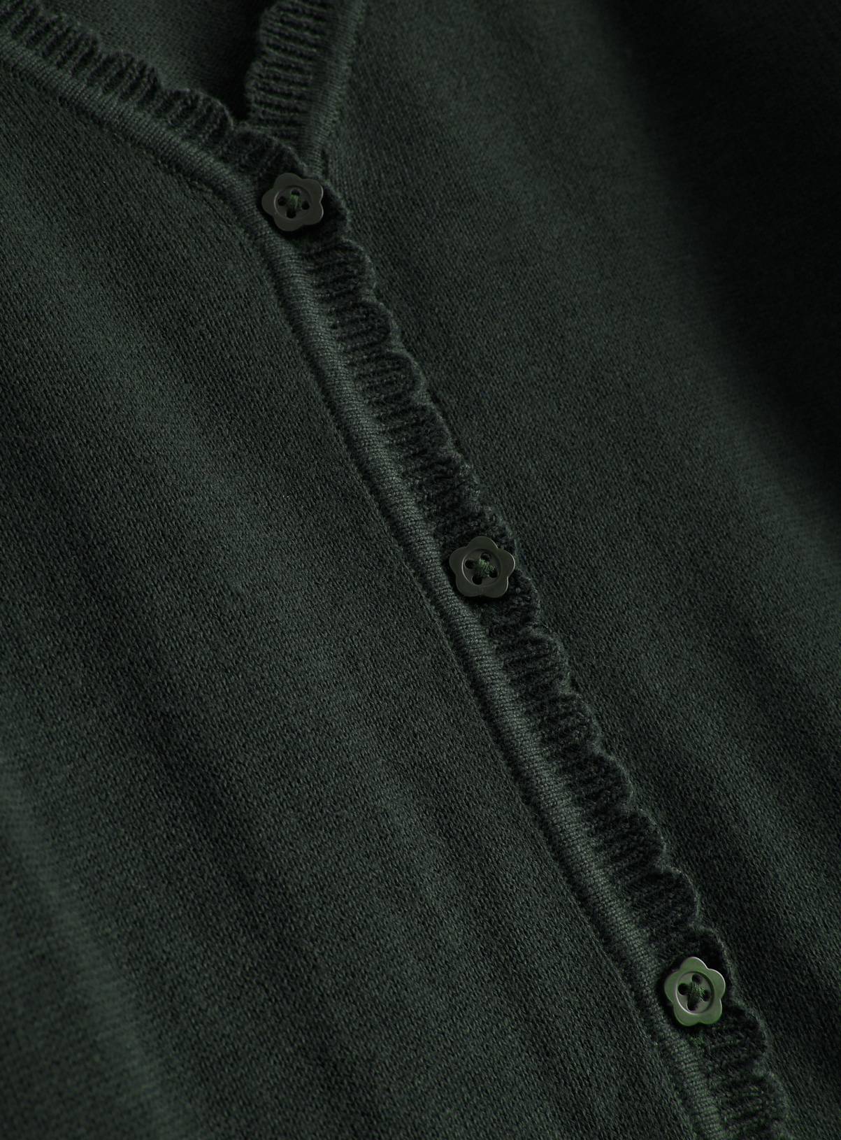 Green Knitted Cotton Scallop Trim Cardigan 2 Pack 9 years - Image 3
