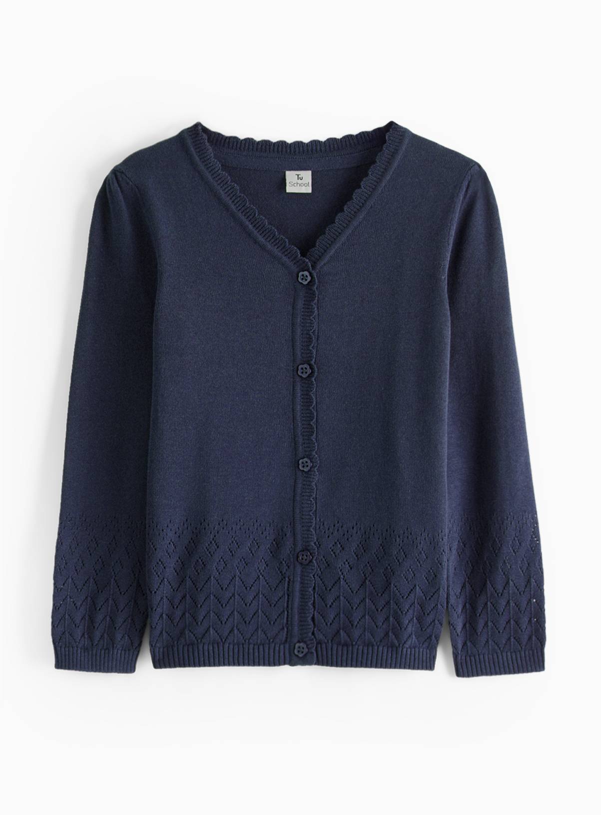 Dark Navy Pointelle Knit Cardigan 5 years - Image 1