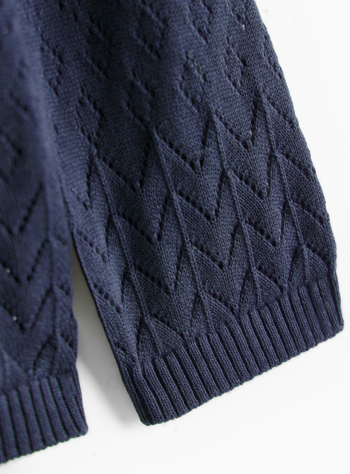 Dark Navy Pointelle Knit Cardigan 5 years - Image 2 thumbnail