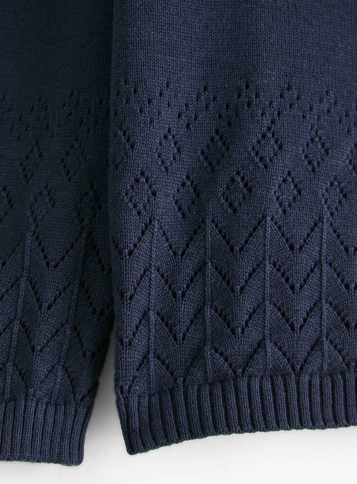 Dark Navy Pointelle Knit Cardigan 5 years - Image 4
