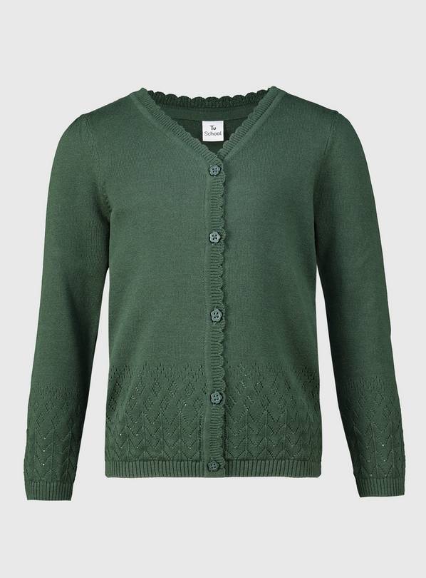 Green Pointelle Knit Cardigan - 5 years
