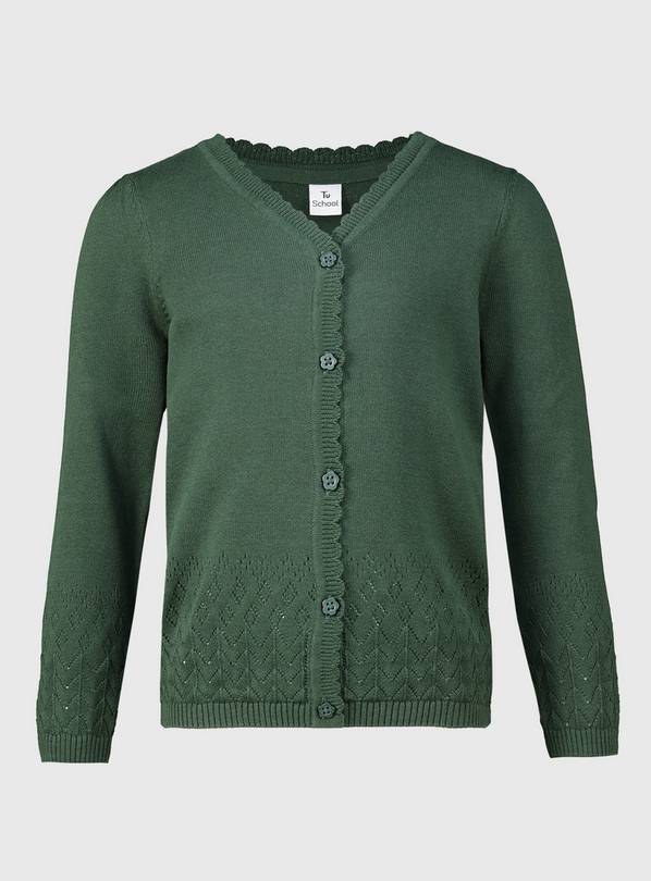 Green Pointelle Knit Cardigan 5 years