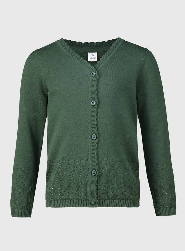 Green Pointelle Knit Cardigan 6 years