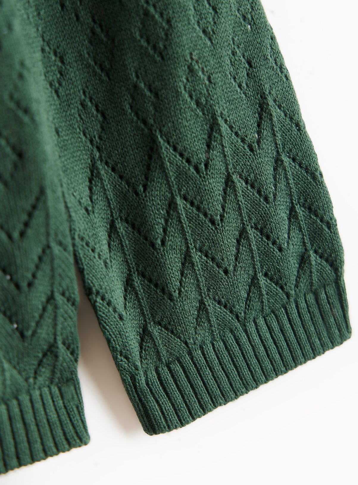 Green Pointelle Knit Cotton Cardigan 3 years - Image 2 thumbnail