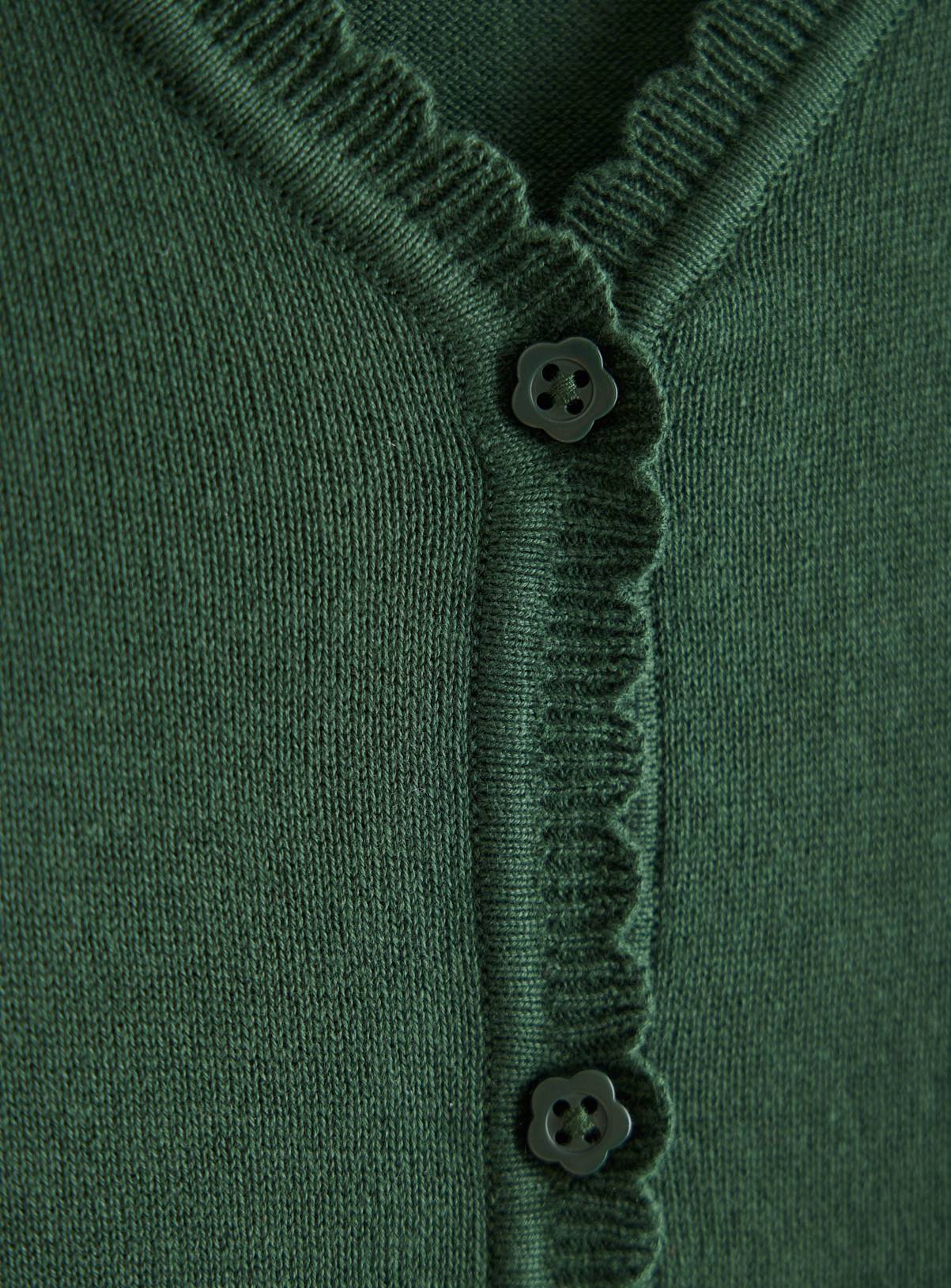 Green Pointelle Knit Cotton Cardigan 3 years - Image 3