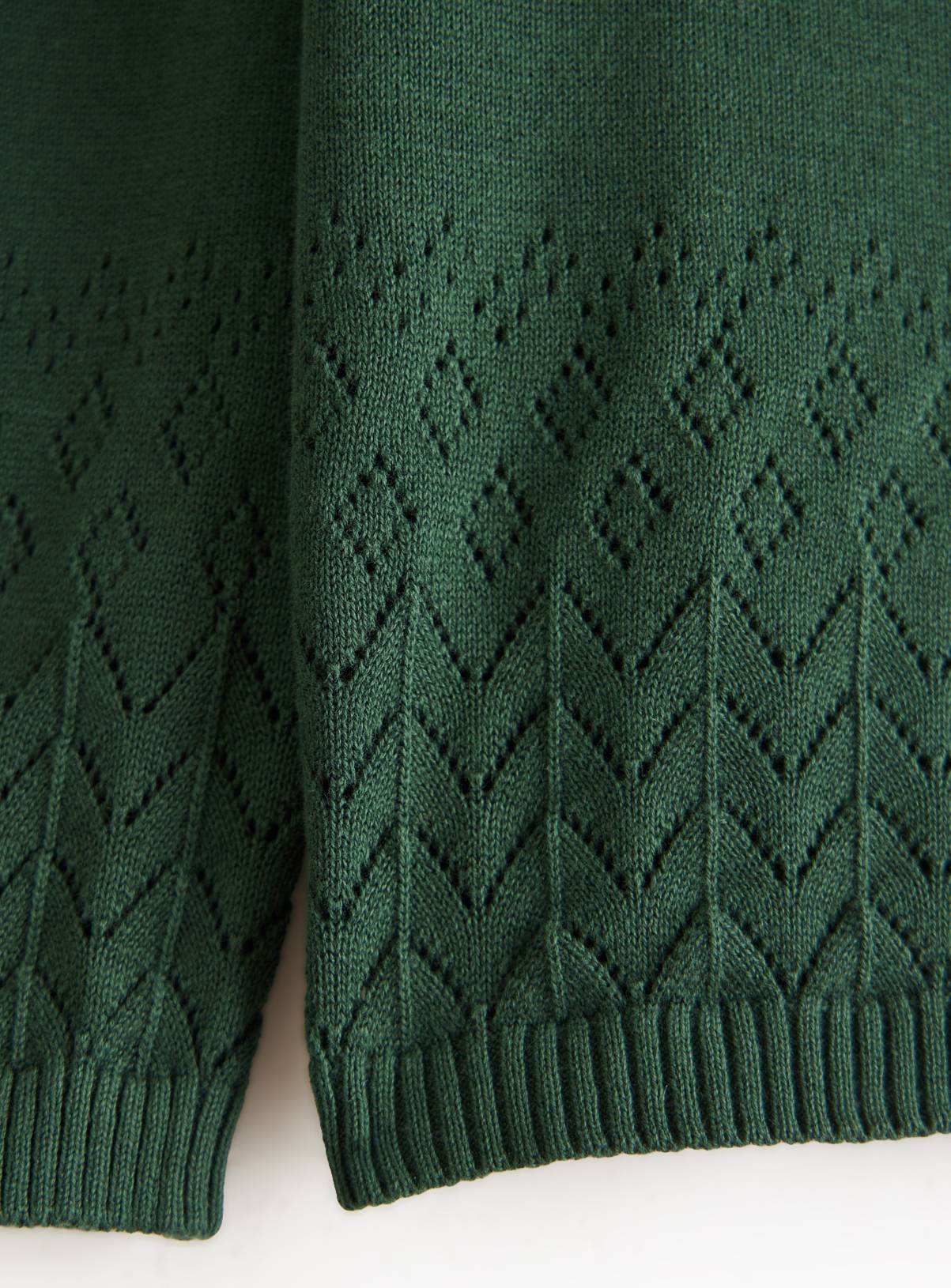 Green Pointelle Knit Cotton Cardigan 3 years - Image 4