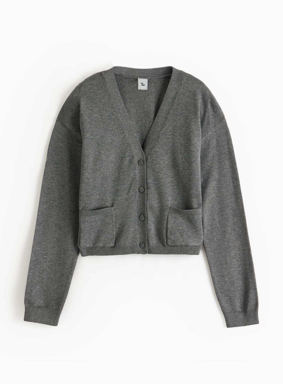 Grey V-Neck Cardigan 13 years - Image 1