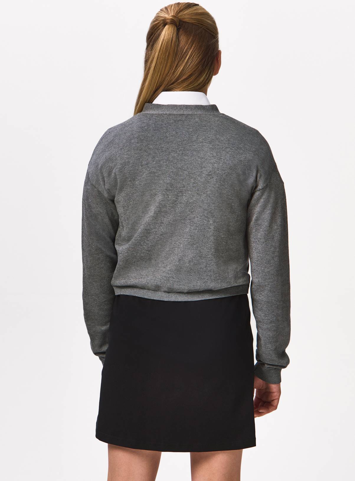 Grey V-Neck Cardigan 13 years - Image 3