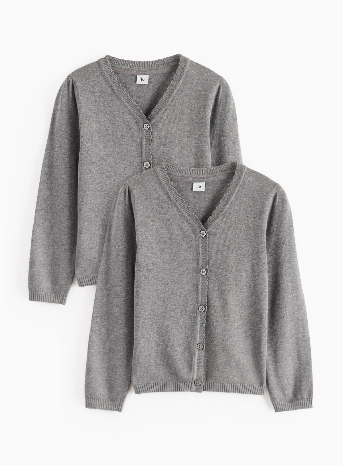 2 Pack Grey Knitted Cardigans 7 years